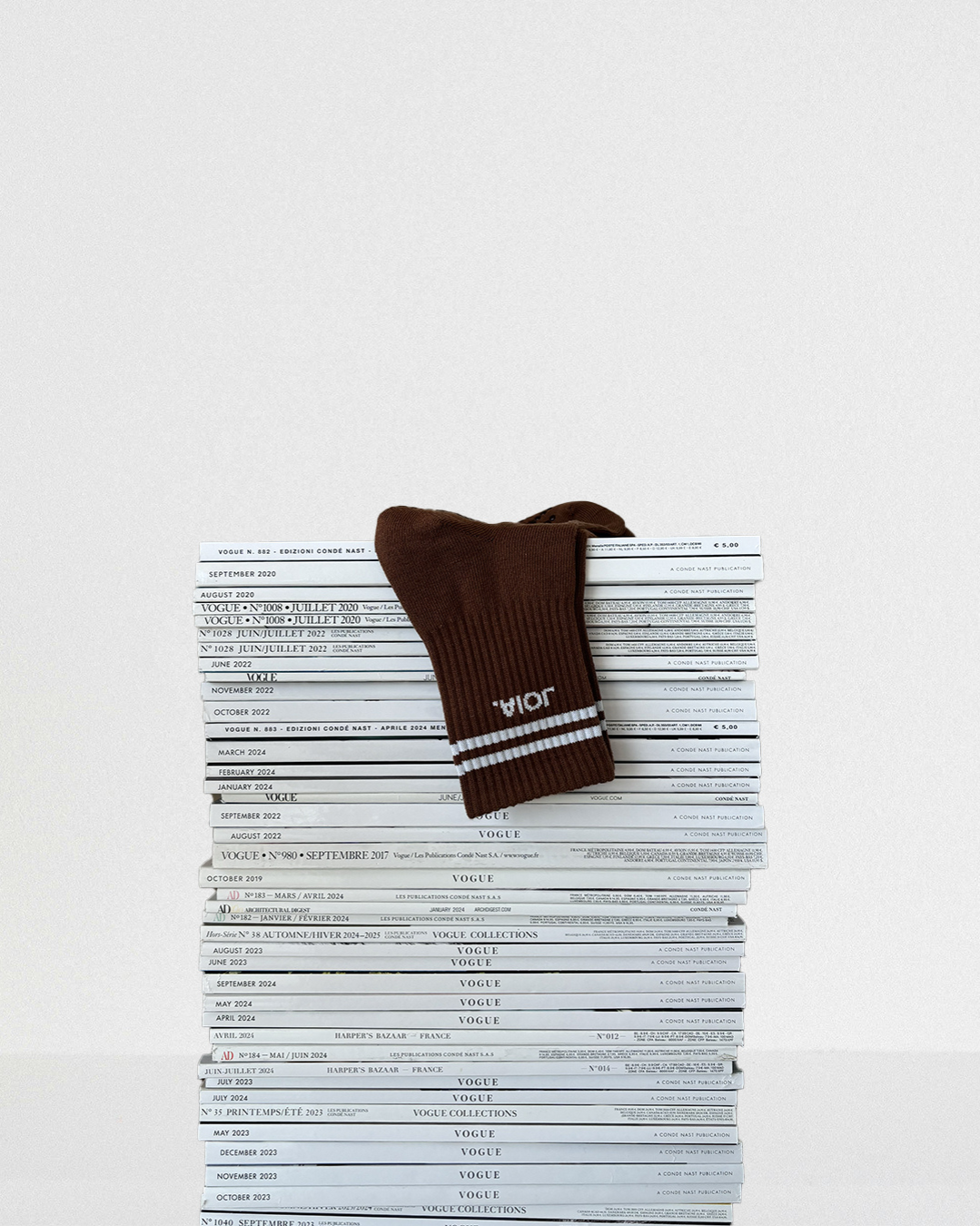 STRIPED SOCKS MOCHA BROWN